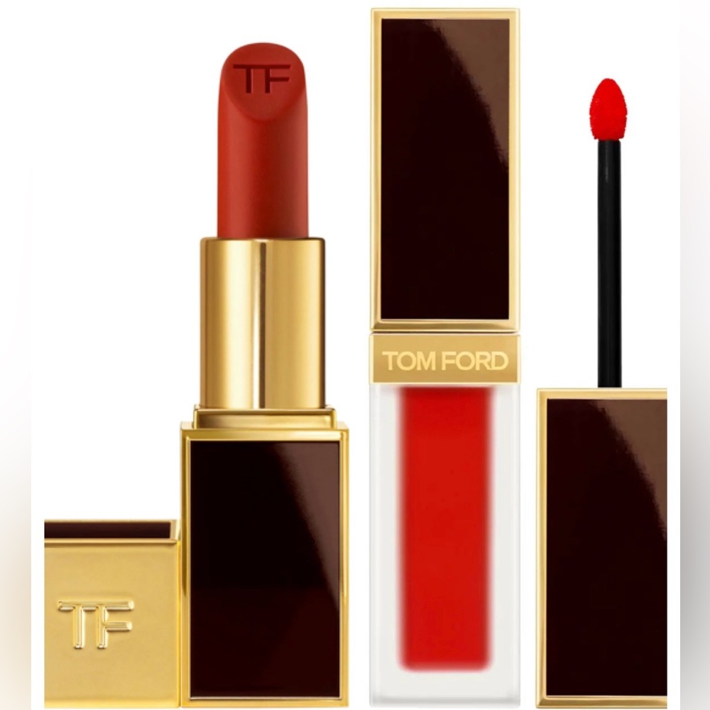 Tom Ford Lipstick & liquid lip luxe matte . Scarlet Rouge & Carnal Red.